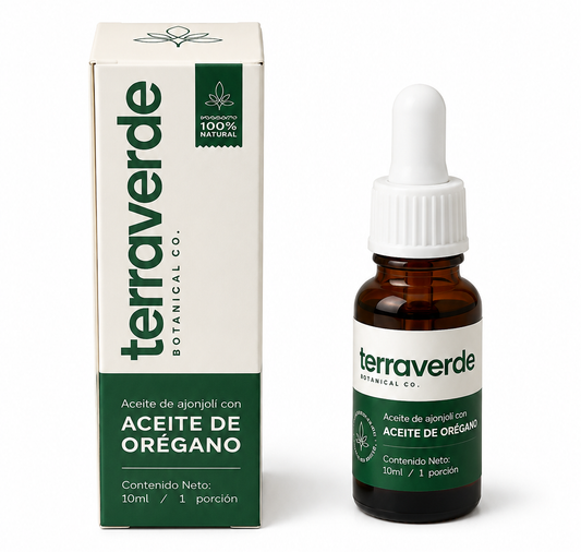 Aceite de Orégano — bottle and box